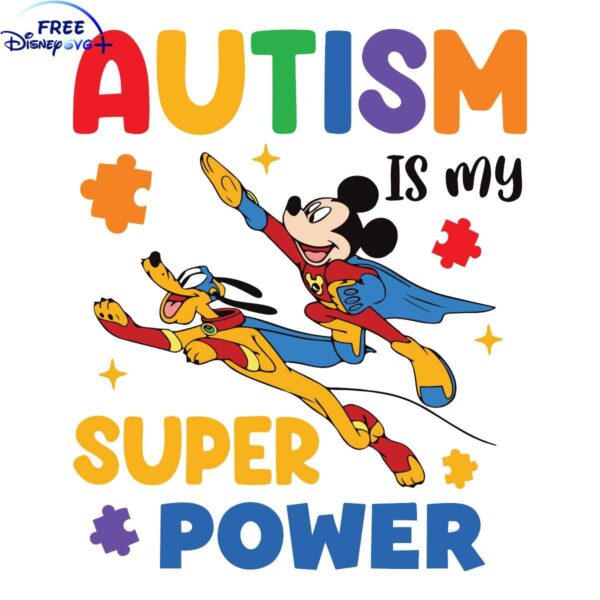 Empower with Mickey and Pluto Autism SVG