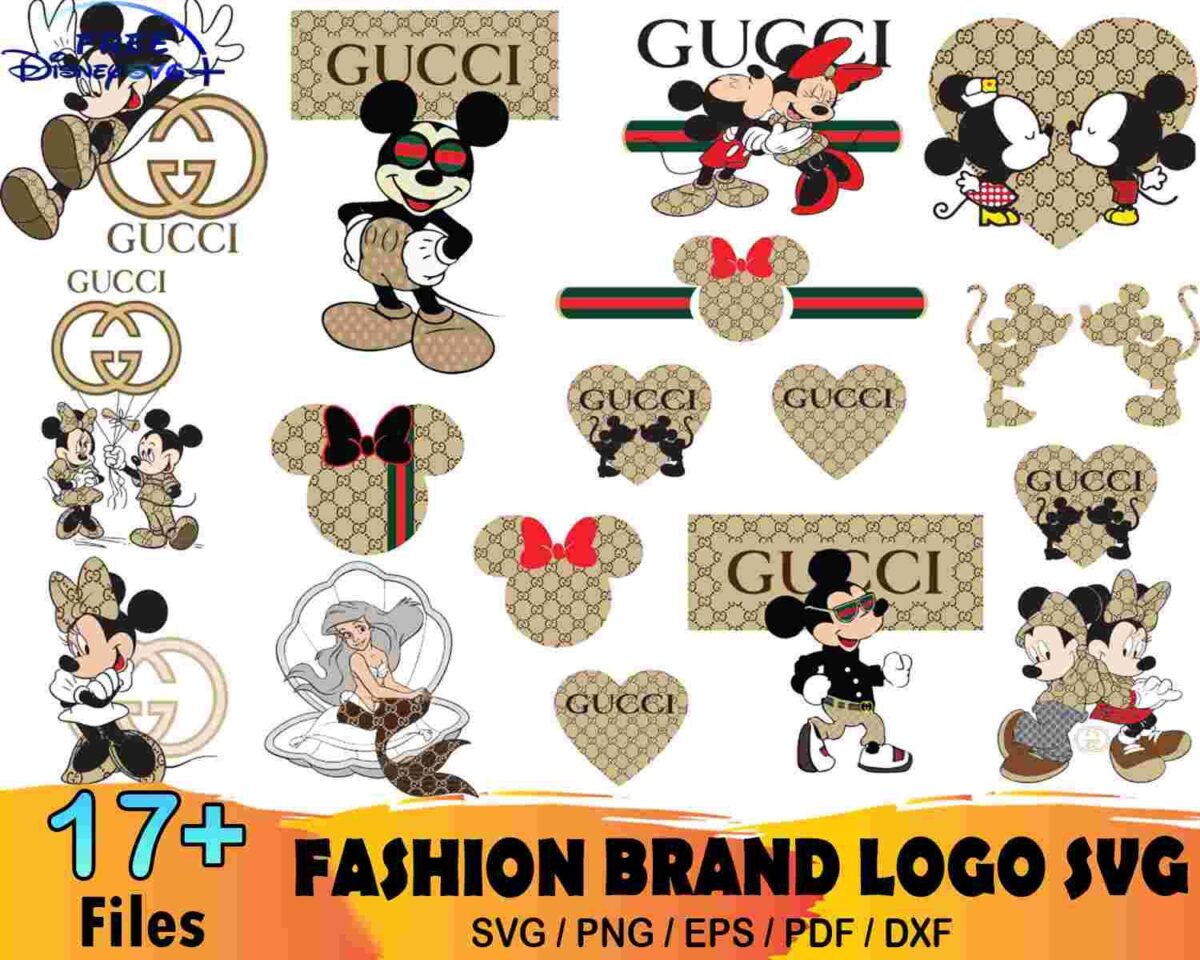 Exclusive Gucci Mickey Minnie Bundle SVG