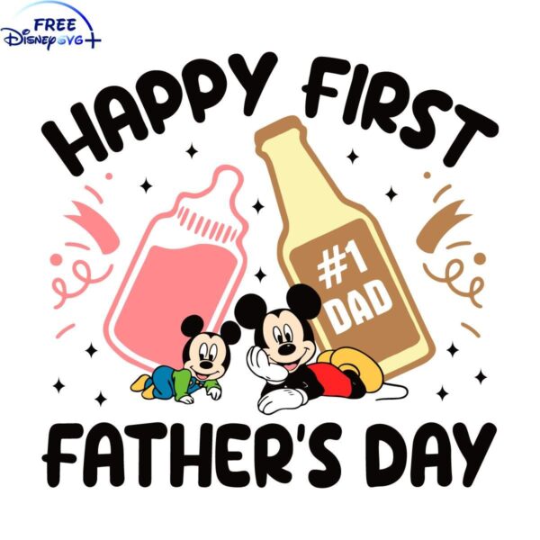 Fathers Day Joy Mickey and Baby SVG