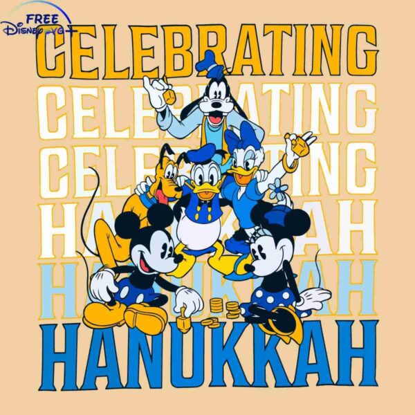 Festive Hanukkah SVG with Mickey Mouse and Pals