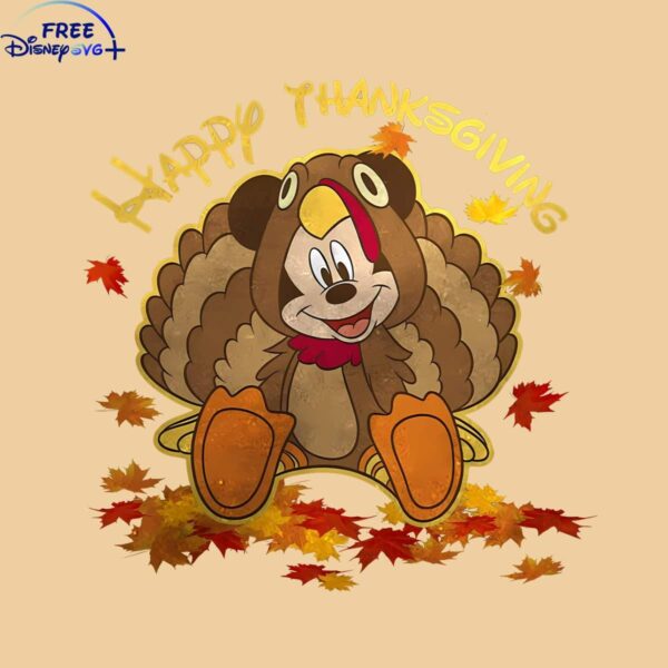 Festive Mickey Thanksgiving Turkey SVG Image