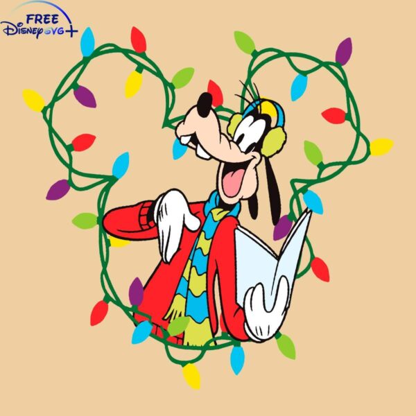 Fun Christmas Mickey Head SVG Lights