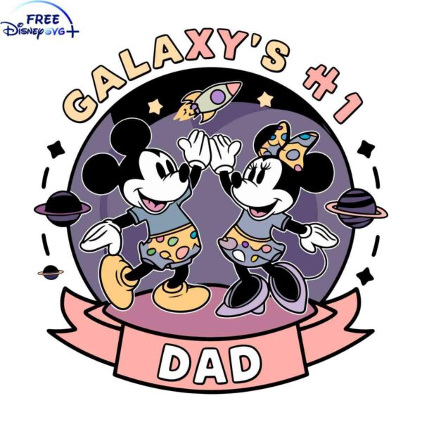 Galaxy Dad SVG Mickey Minnie Dancing