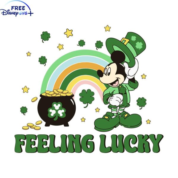 Get Lucky with Mickey on St Patricks Day SVG