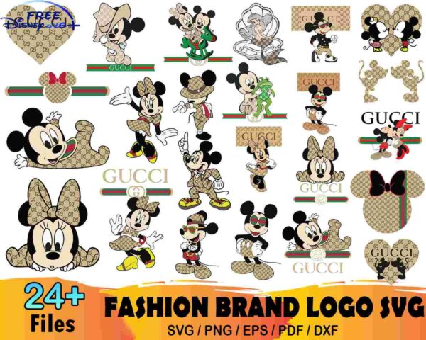 Gucci Logo Bundle SVG Mickey 24 Designs