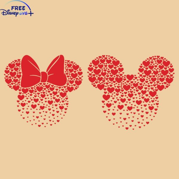 Heart SVG of Mickey and Minnie Ears