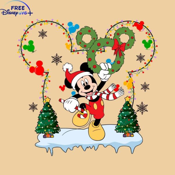 Hilarious Mickey Head Christmas Lights SVG for Cricut