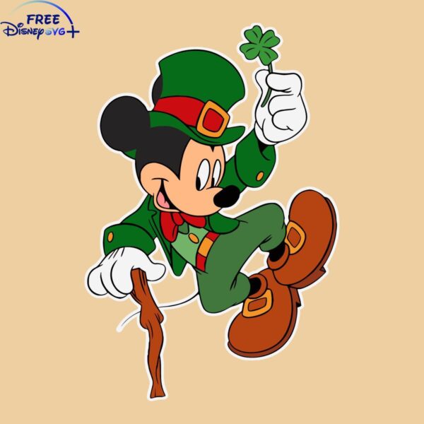 Hilarious Mickey Mouse St Patricks Day Shamrock SVG