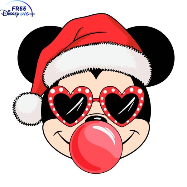 Jolly Mickey Mouse in Santa Hat SVG