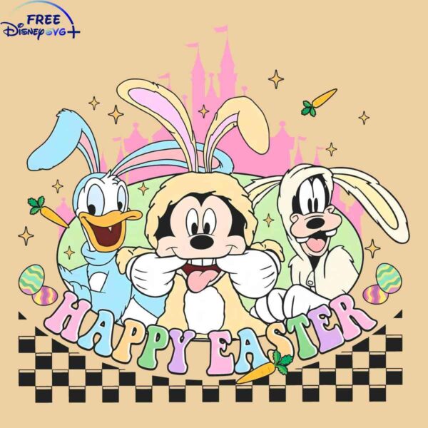 Joyful Easter Mickey Friends Castle SVG