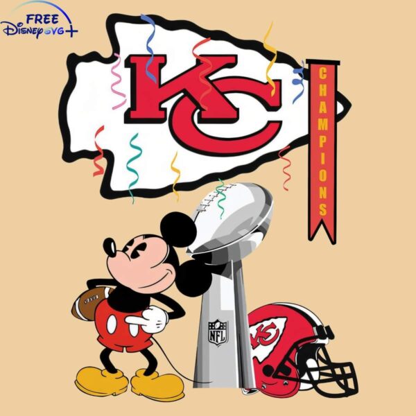 Kansas City Chiefs Champions Mickey Mouse NFL SVG