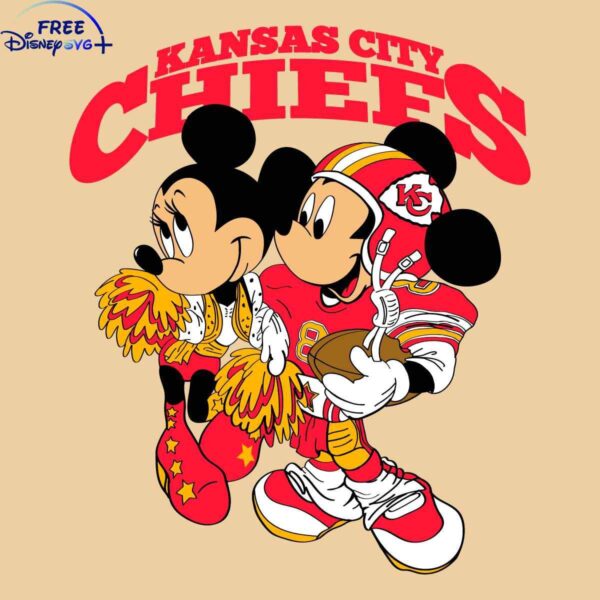 Kansas City Chiefs Mickey and Minnie Mouse SVG