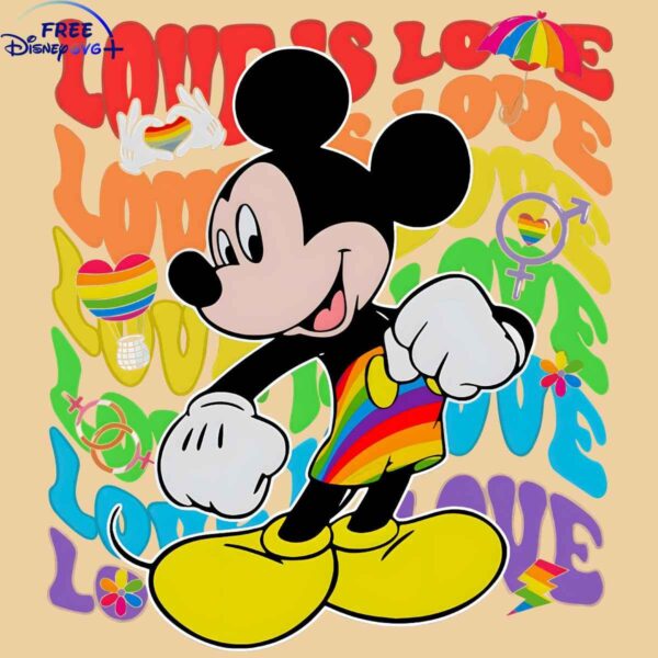 LGBT Pride Mickey Mouse Love PNG