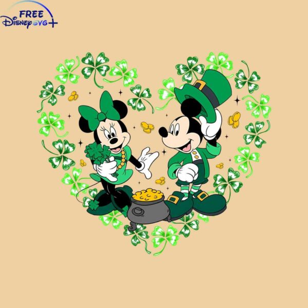 Lucky Heart Disney Minnie Mickey SVG for St Patricks Day