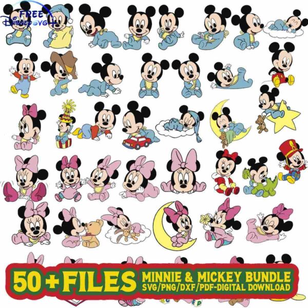 Mickey and Minnie Mouse SVG Cutting Bundle