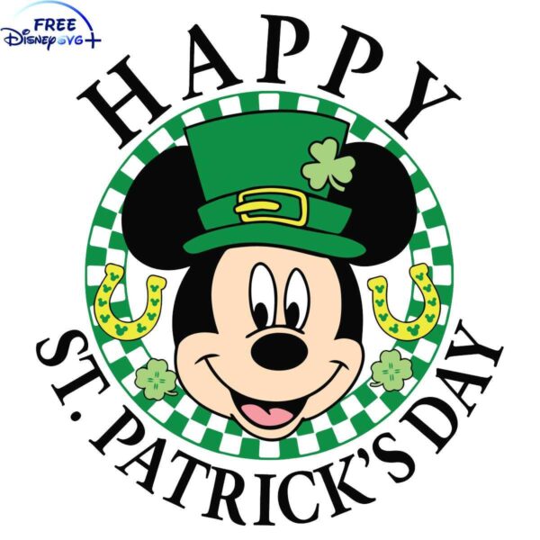 Mickey Celebrates St Patricks Day with a Smile SVG