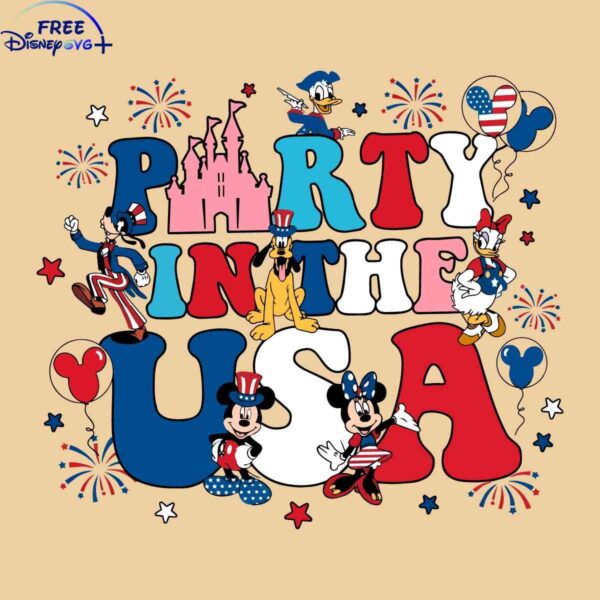 Mickey Friends Disney Party USA SVG Digital Download