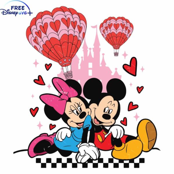 Mickey Minnie Hot Air Balloon SVG