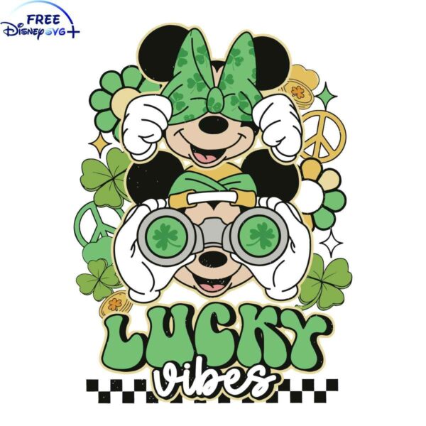 Mickey Minnie Patricks Day SVG Luck