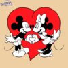 Mickey Minnie Valentine Red Heart SVG