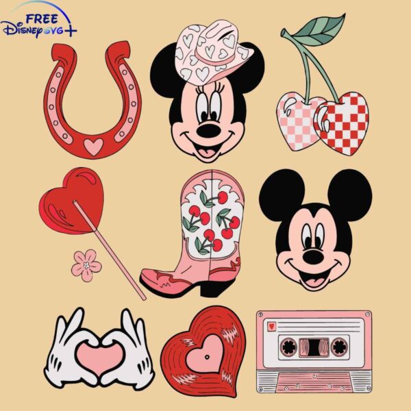 Mickey Minnie Valentines Rodeo SVG