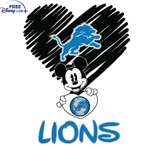 Mickey Mouse Detroit Football SVG