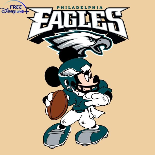 Mickey Mouse Football Philadelphia Eagles SVG