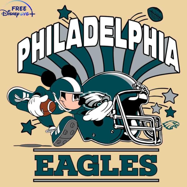 Mickey Mouse Football Philly Eagles SVG