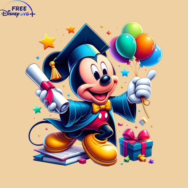 Mickey Mouse Graduation Balloons SVG