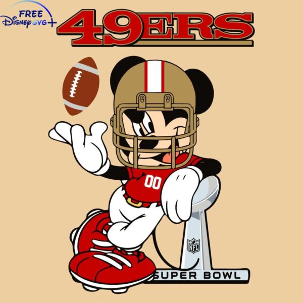 Mickey Mouse Super Bowl SVG for San Francisco 49ers