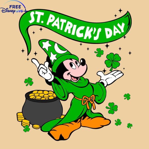 Mickey Mouse Witch St Patricks Day SVG Design