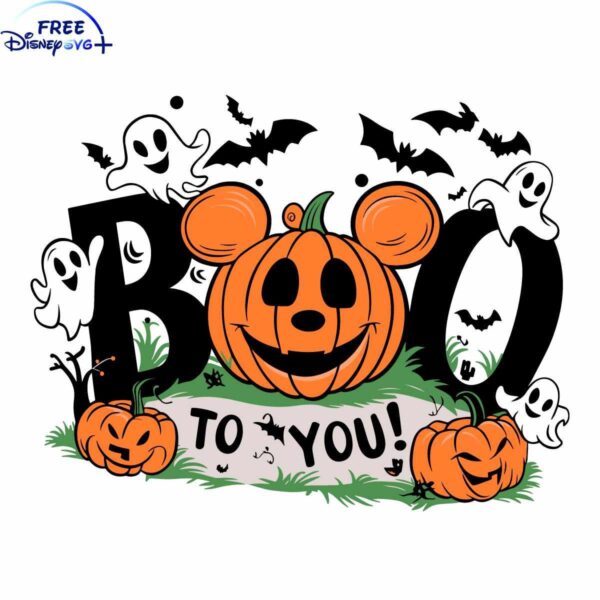 Mickey Pumpkin Boo Ghost SVG Design