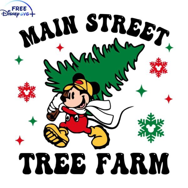 Mickeys Retro Main Street Tree Farm SVG Design