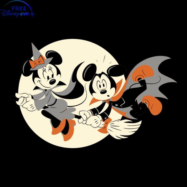 Minnie Witch Mickey Flying Halloween SVG