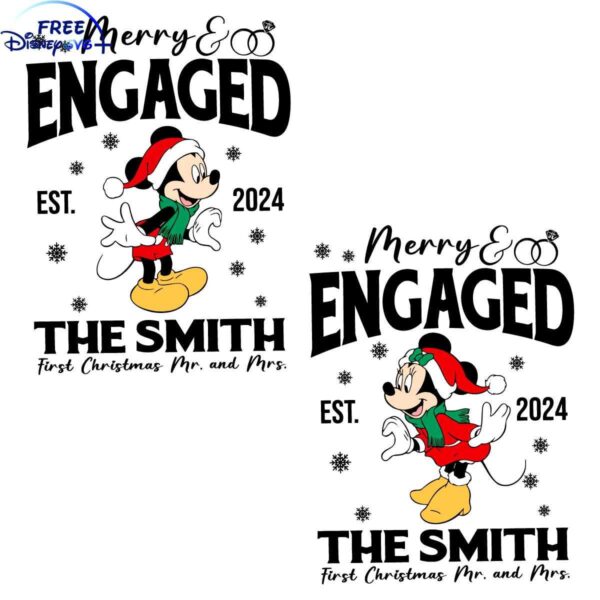 Personalized Festive Mickey Minnie Christmas SVG