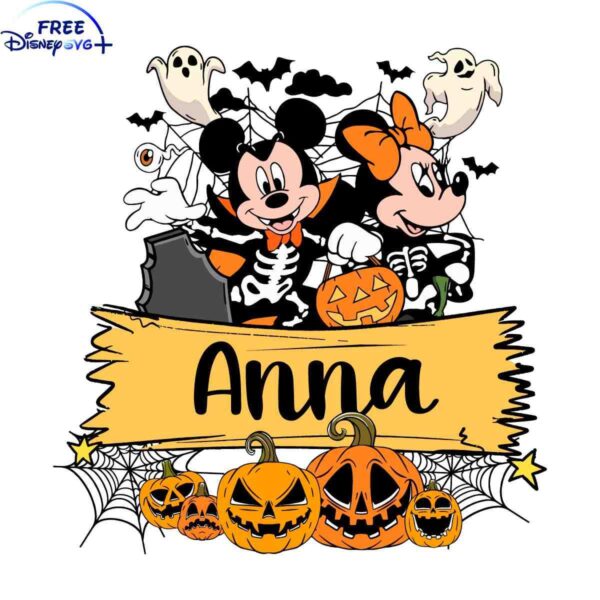 Personalized Halloween Mickey Minnie Mouse SVG