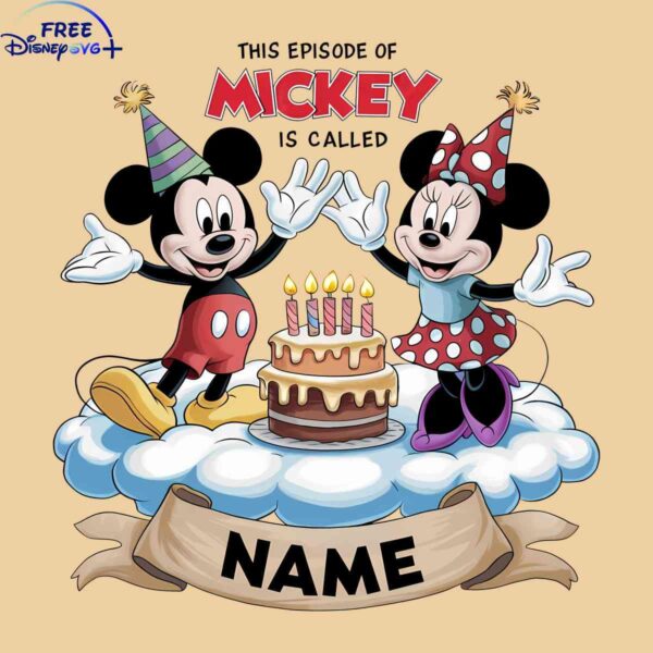 Personalized Mickey Birthday Episode in PNG