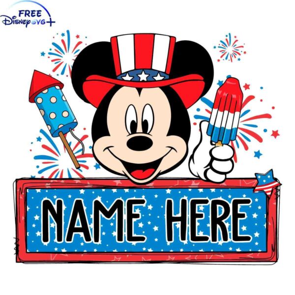 Personalized Mickey Mouse 4th Of July SVG