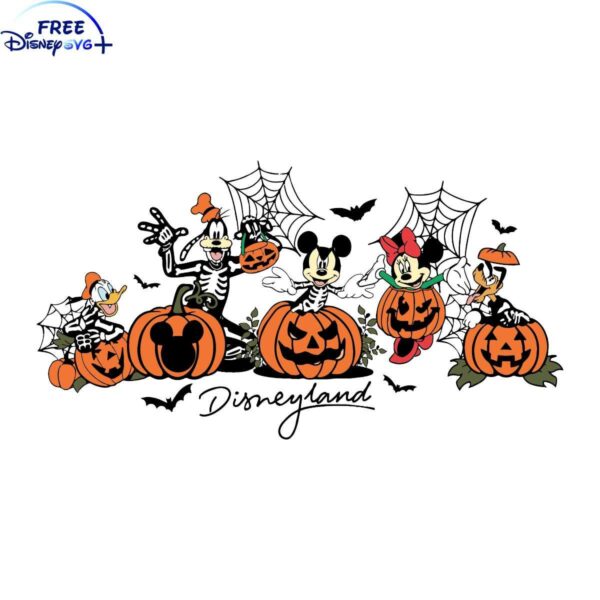 Pumpkin Disney Skeleton Mickey Minnie SVG PNG Design