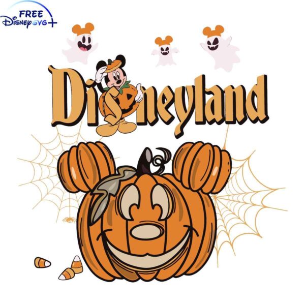 Retro Disneyland Mickey Mouse Pumpkin SVG