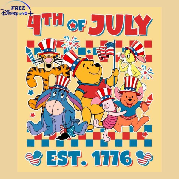 Retro Mickey And Friends Checkered Svg for Disney 4th Of July