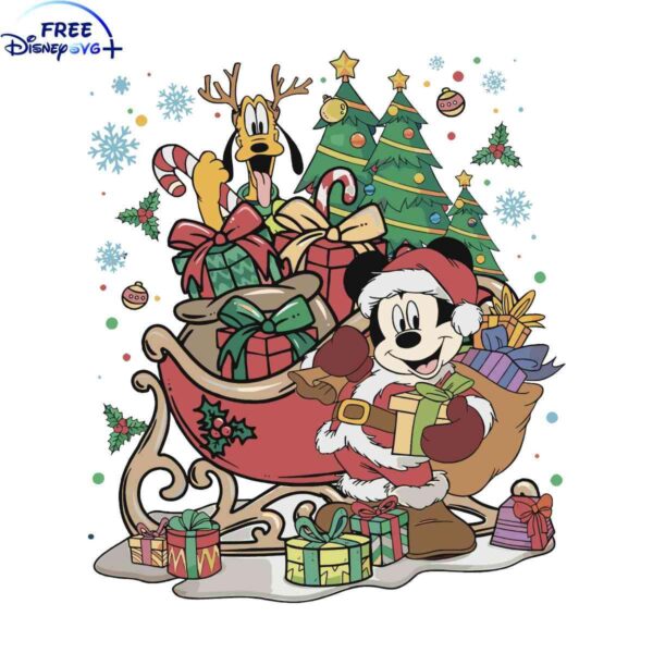 Retro Mickey Goofy Holiday Gifts SVG for Cricut