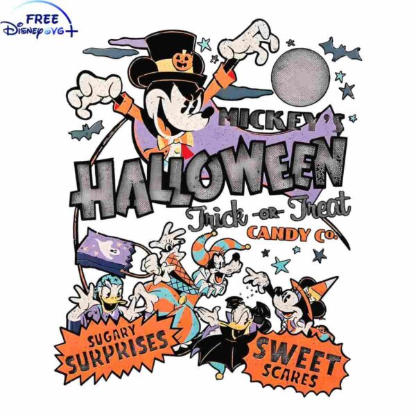 Retro Mickey Halloween Treats SVG Image