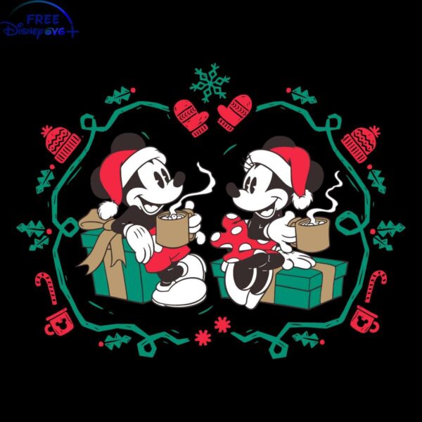 Retro Mickey Minnie Holiday Coffee SVG