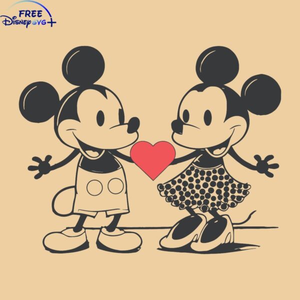 Retro Mickey Minnie Love Anniversary SVG