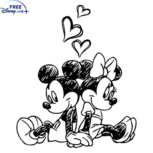 Retro Mickey Minnie Valentines Day SVG