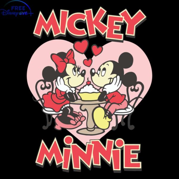 Retro Mickey Minnie Valentines SVG Heart