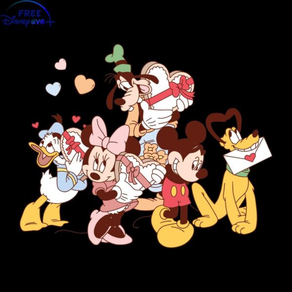 Retro Mickey Pals Valentine SVG