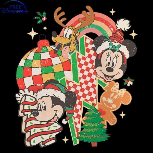 Retro Mickey Pals Xmas Lightning SVG