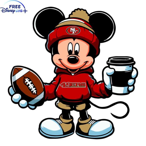 San Francisco 49ers Mickey Mouse Coffee Cup SVG